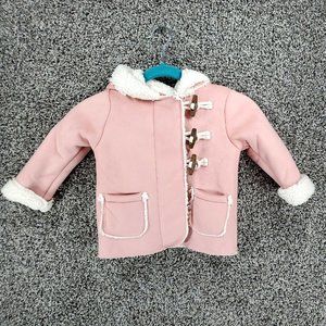 OshKosh Baby B'gosh Pink Cream Faux Suede Jacket Infant Girls 6 Months